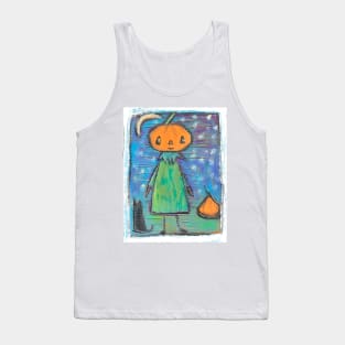 Pumpkin JOL Jack o Lantern Moonlight pumpkin patch cat Tank Top